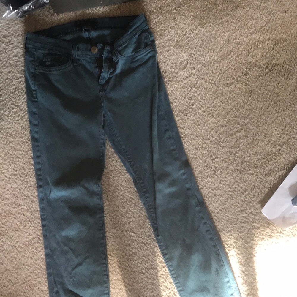 Green/blue skinny jeans